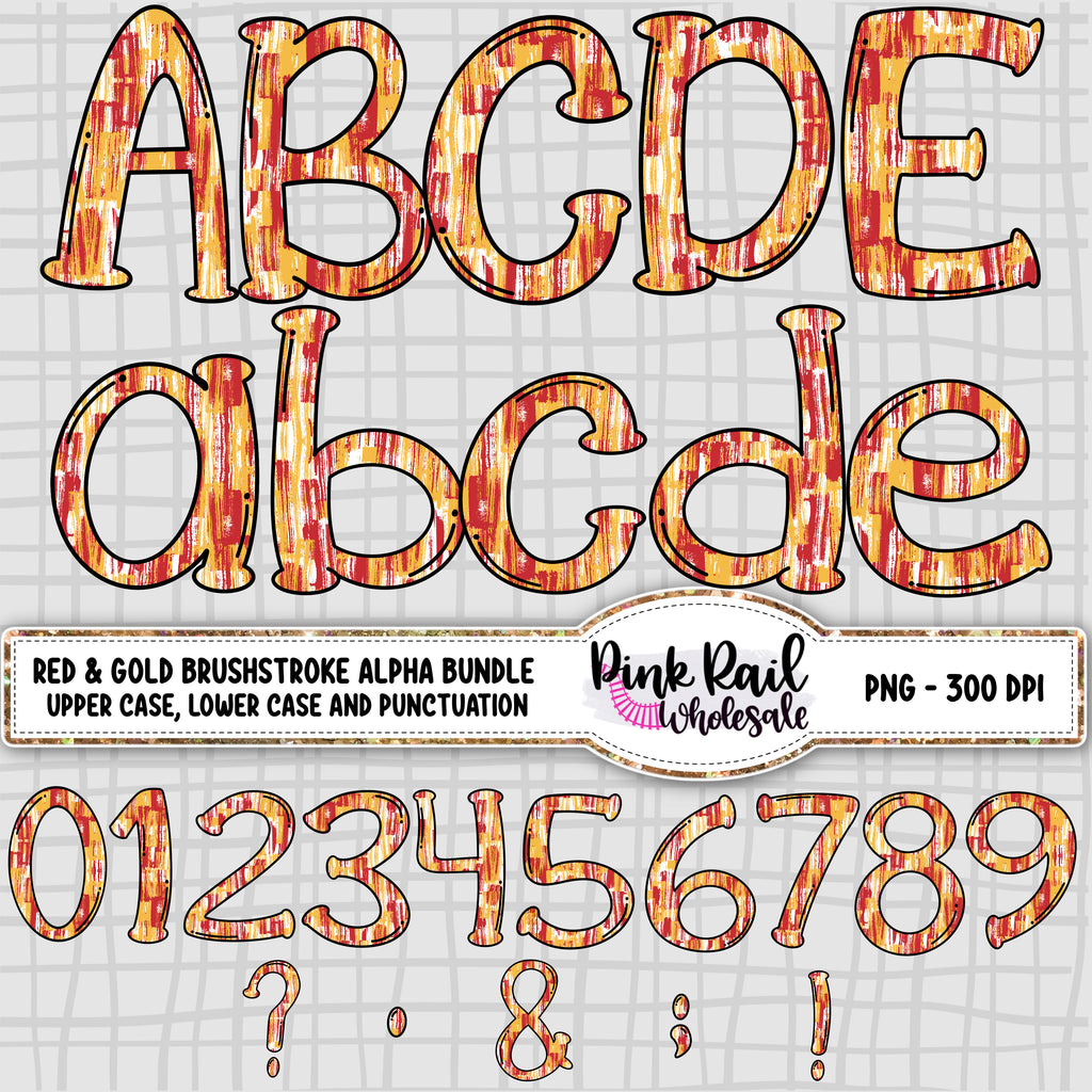 Red and Gold Mega Alpha Bundle - 7 different Patterns/Colors