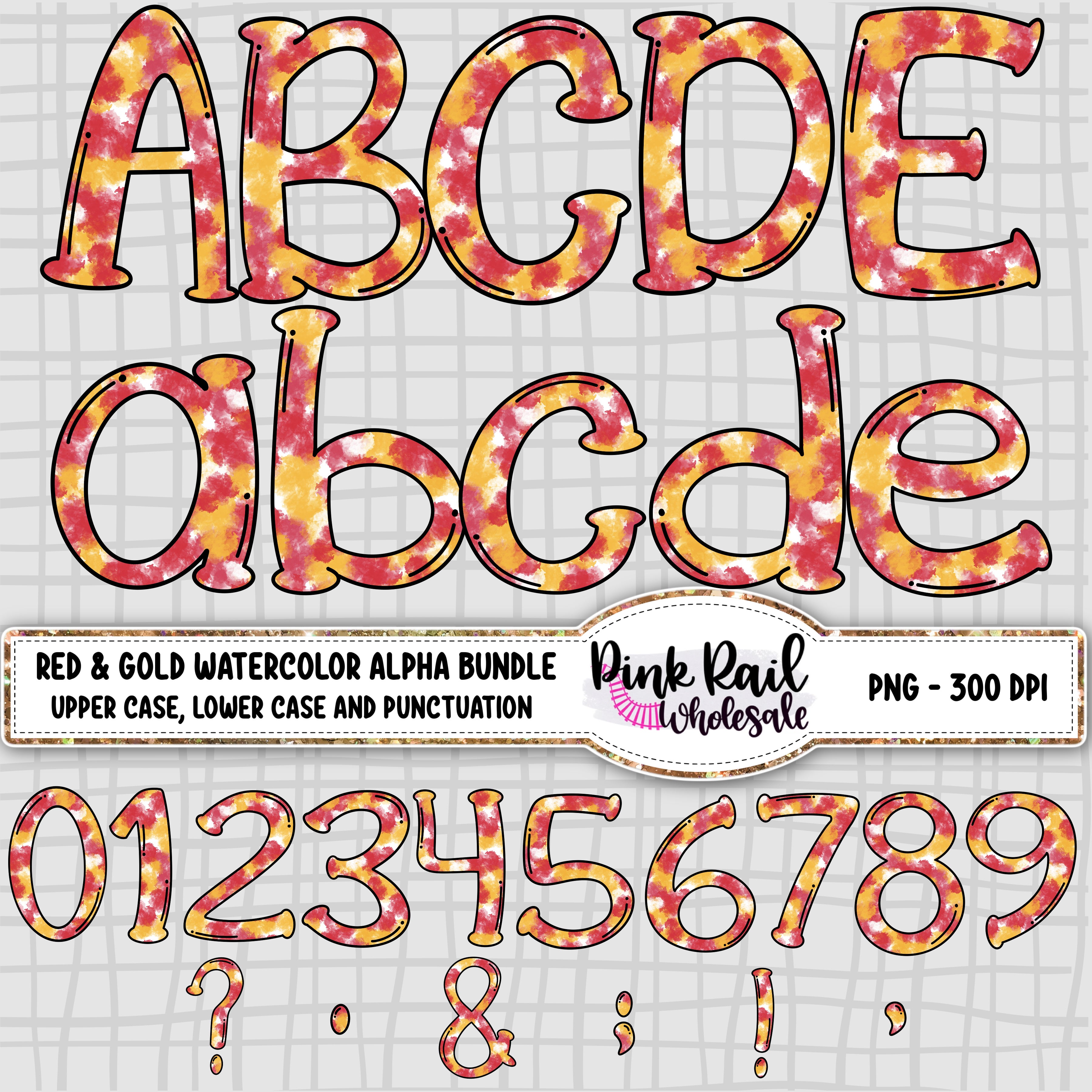 Red and Gold Mega Alpha Bundle - 7 different Patterns/Colors