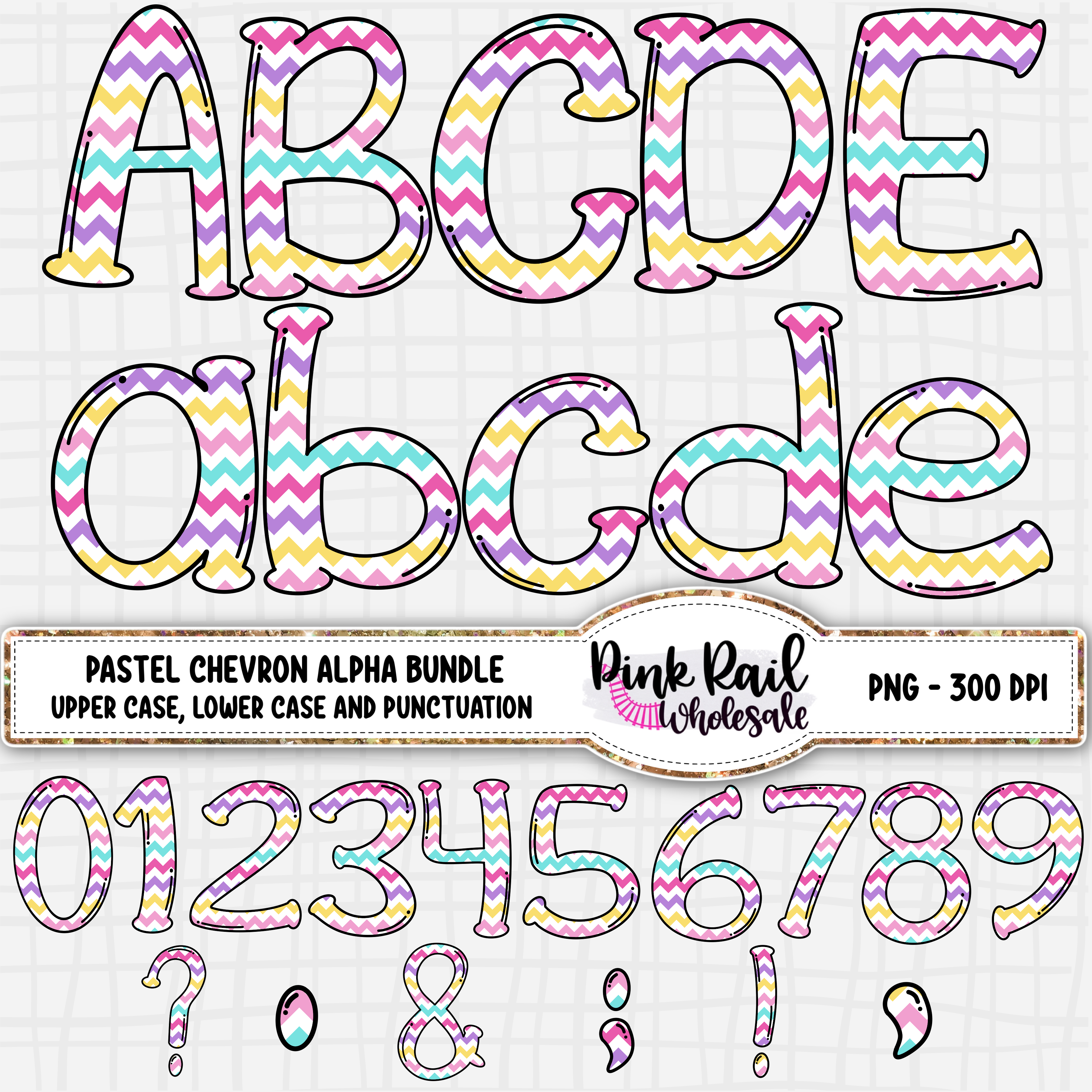 Pastel Chevron Alpha Bundle – Pink Rail Creations