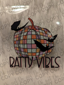 RTS Batty Vibes Disco Pumpkin UV DTF Print