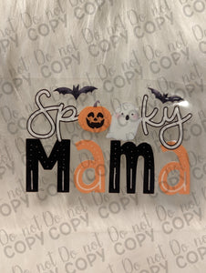 RTS Spooky Mama Ghost & Pumpkin UV DTF Print