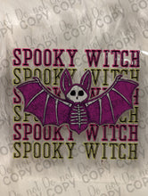Load image into Gallery viewer, RTS Spooky Witch Skeleton Bat UV DTF Print
