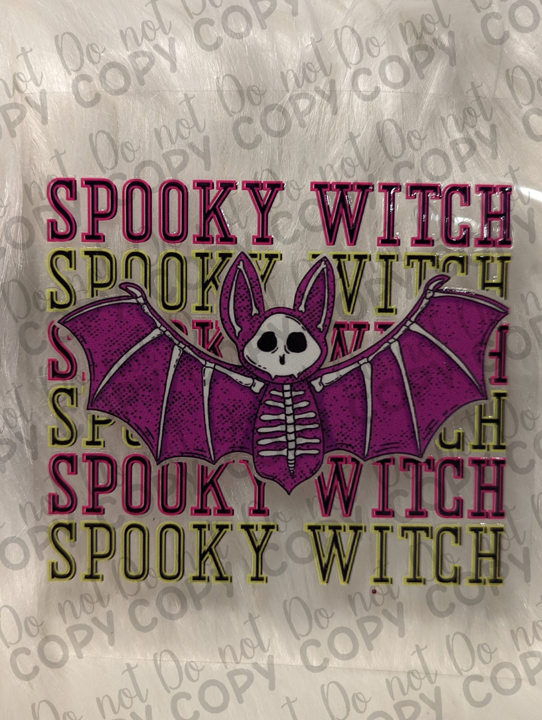 RTS Spooky Witch Skeleton Bat UV DTF Print