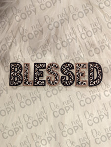 RTS Blessed Leopard Faux Embroidery UV DTF Print