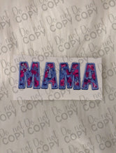 Load image into Gallery viewer, RTS Mama Blue Floral Faux Embroidery UV DTF Print

