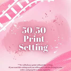50/50 Print Setting for Faux Embroidery & Faux Sequin- See Description For Details