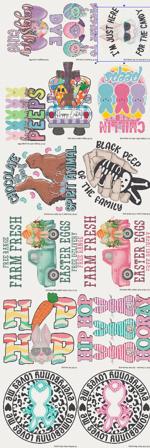 PD-5 Easter Pre Designed Gang Sheet (60-inch sheet-DTF TRANSFER ONLY)