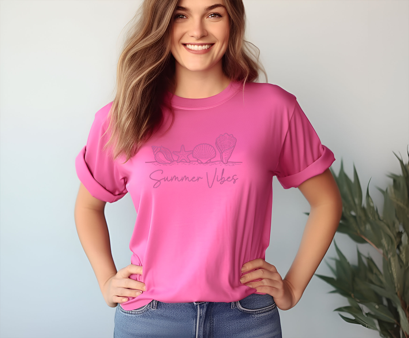 Summer Vibes Embroidery T-Shirt