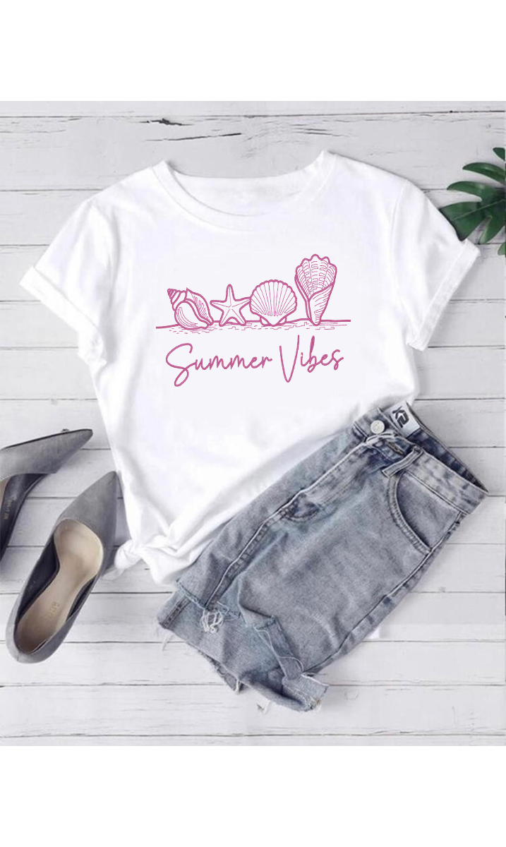 Summer Vibes Embroidery Shirt
