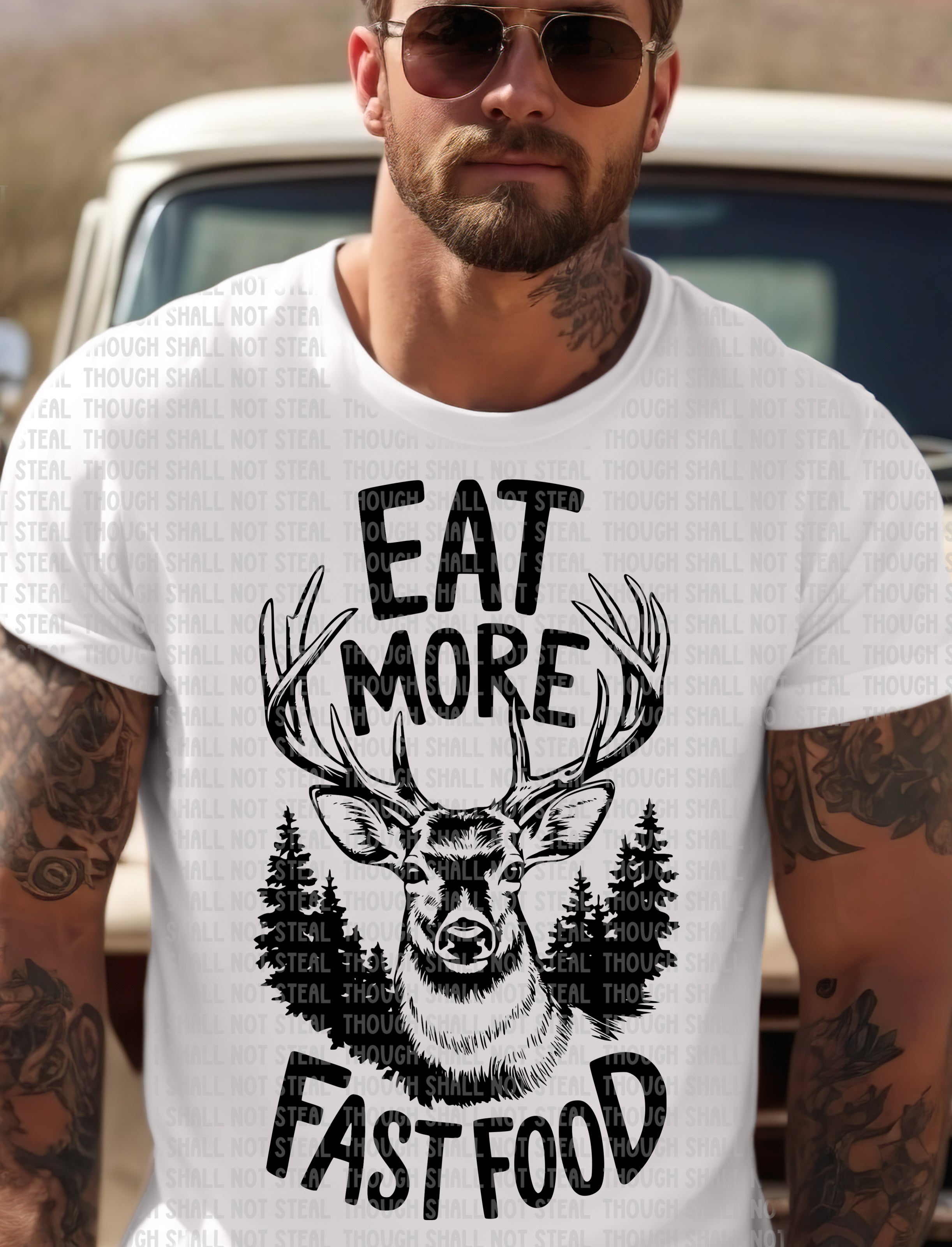 T-26 Eat More Fast Food - Black DTF TRANSFER ONLY