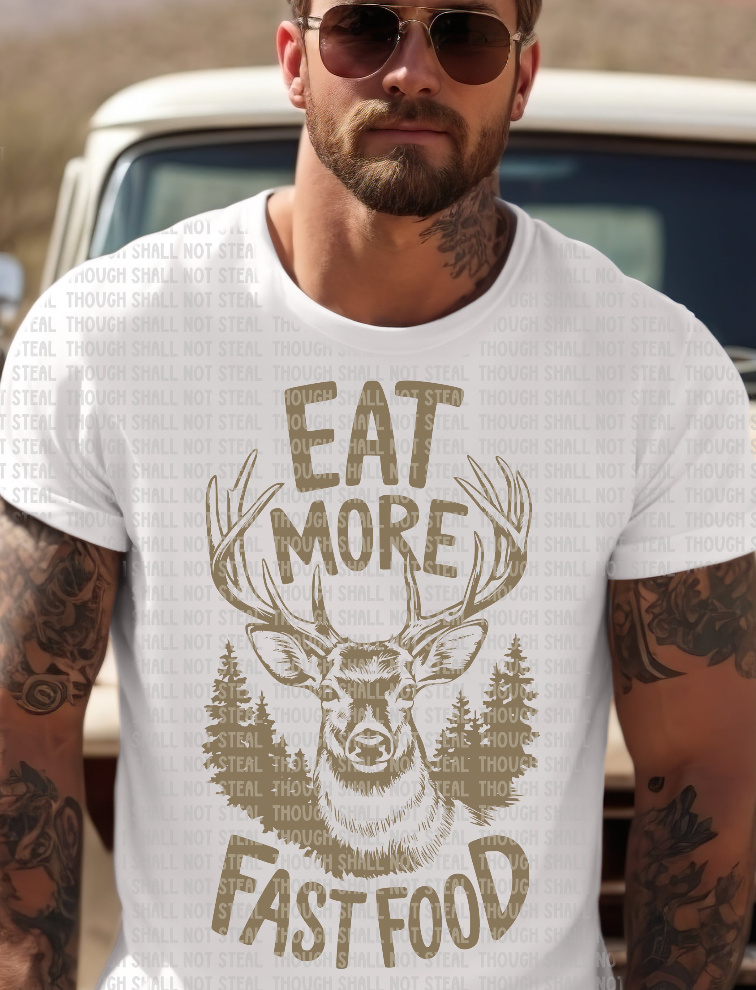 T-27 Eat More Fast Food - Brown DTF TRANSFER ONLY