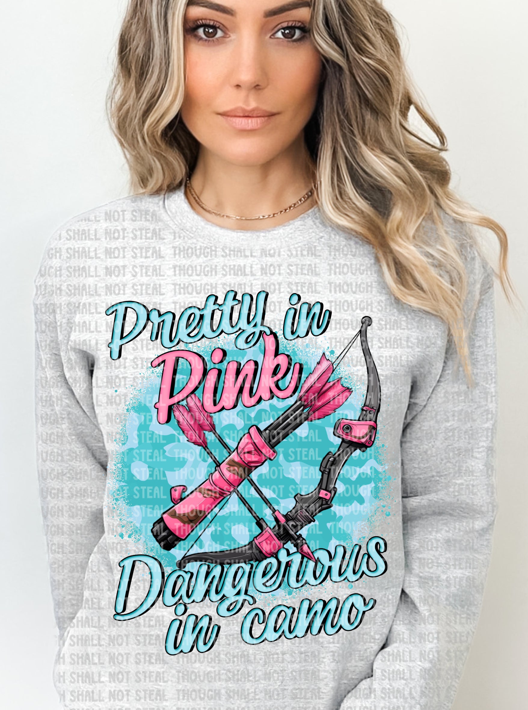 T-45 Pretty in Pink Dangerous in Camo DTF TRANSFER ONLY