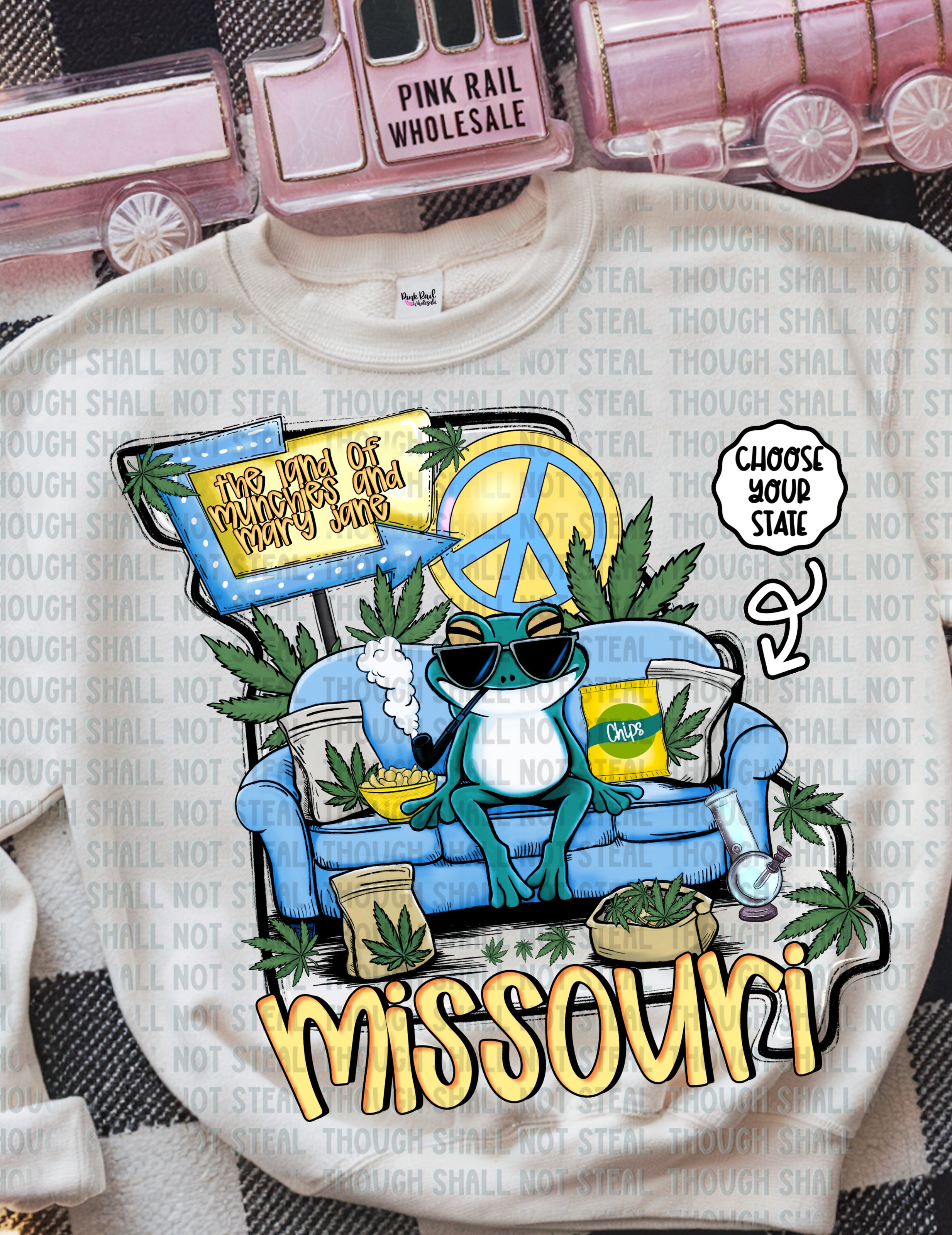 W-26-2 The Land of Munchies and Mary Jane (Choose your State M) DTF Transfer Only