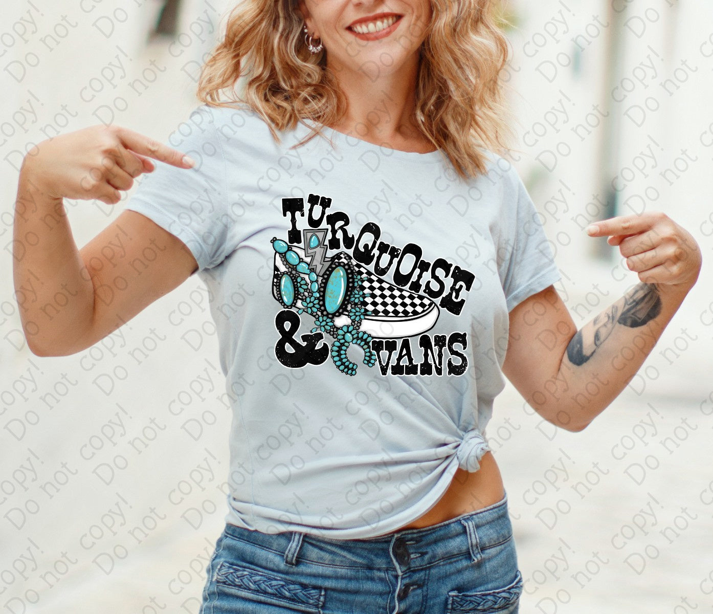 U-102 Turquoise & Vans DTF TRANSFER ONLY