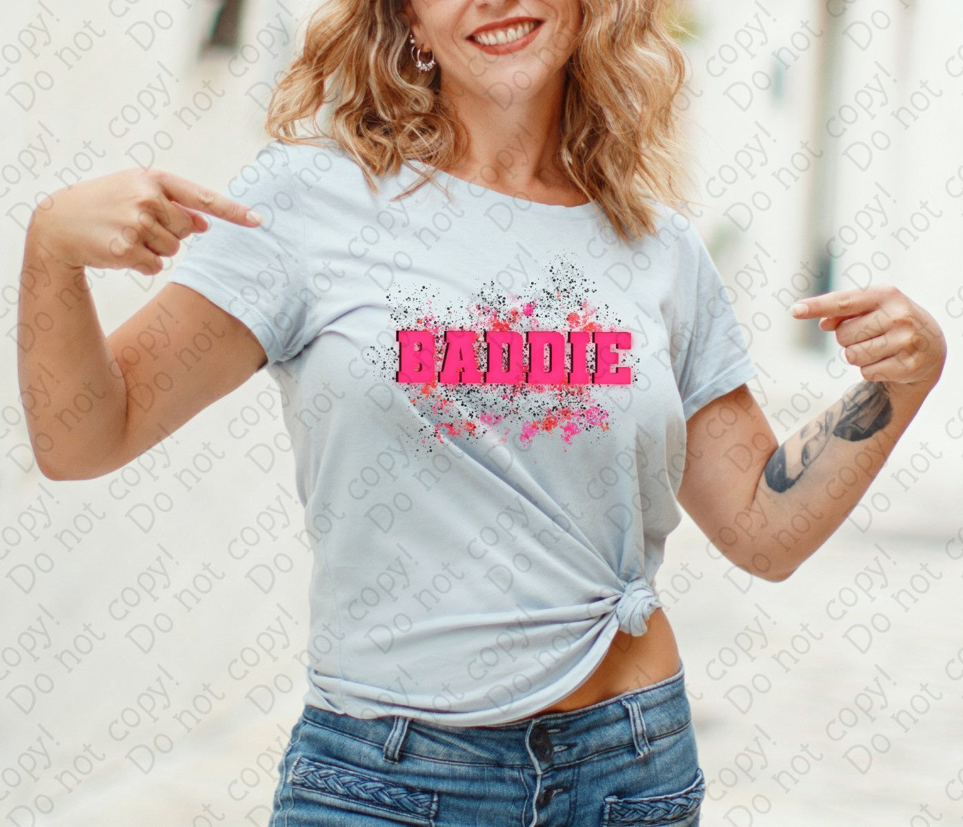 U-105 Hot Pink Baddie DTF TRANSFER ONLY