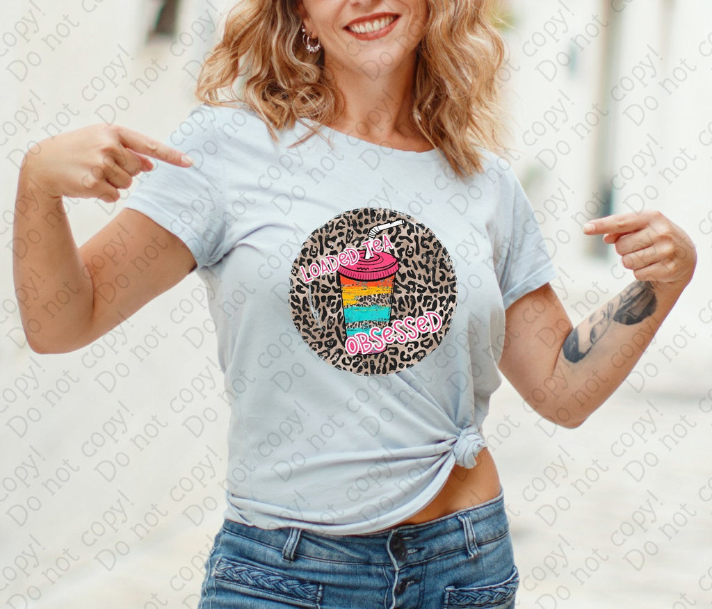 U-107 Loaded Tea Obsessed Cheetah Print Completed Tee