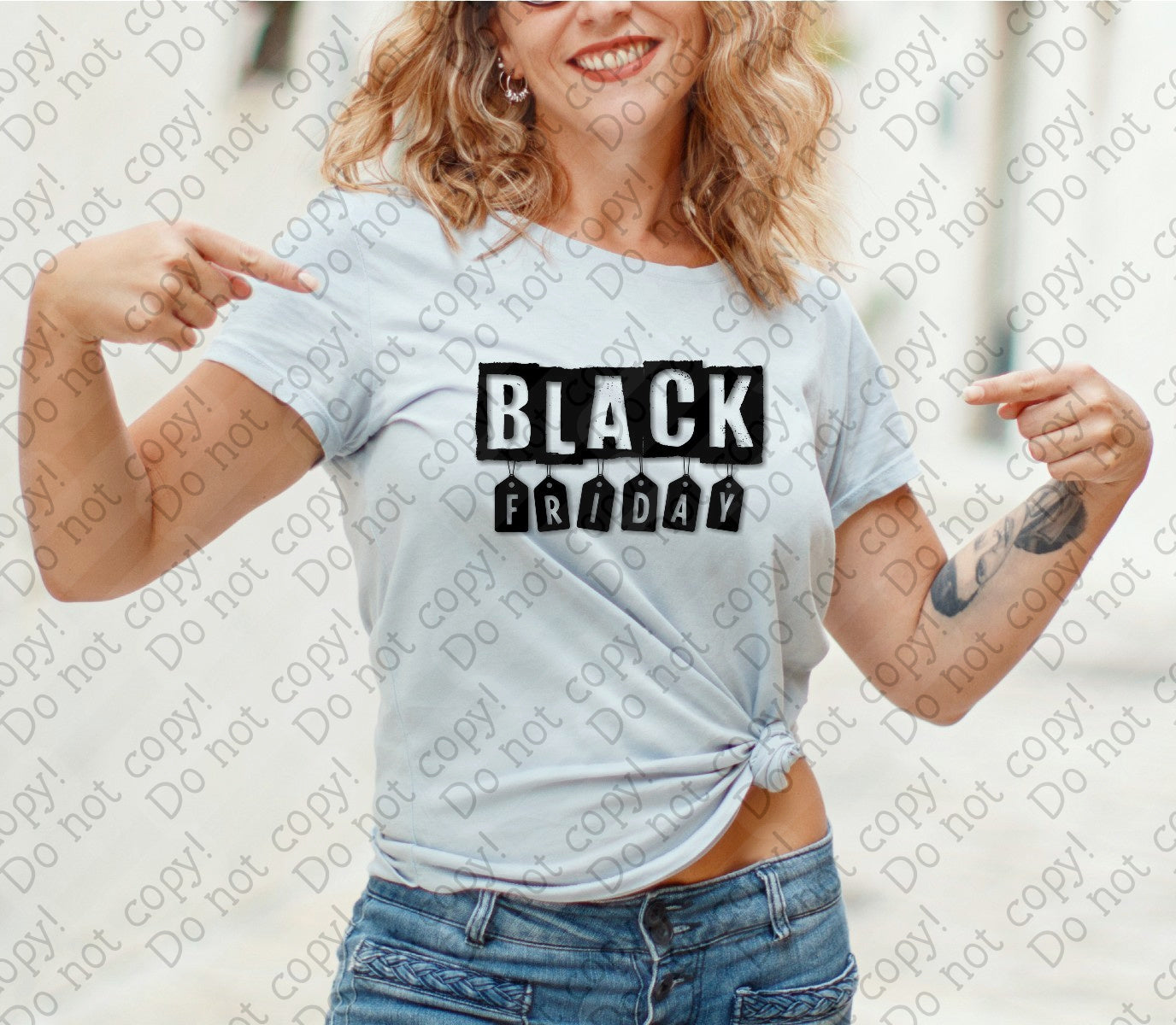 U-121 Black Friday with Sales Tags DTF TRANSFER ONLY