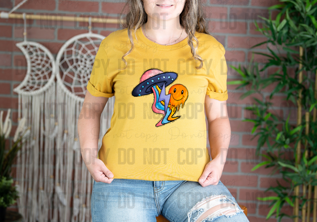 U-19 UFO Smiley Lightning DTF TRANSFER ONLY