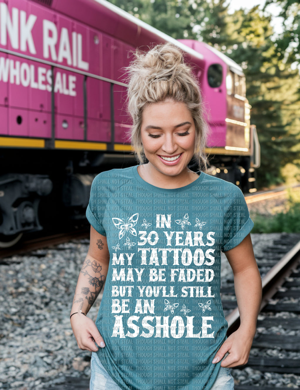 U-89 In 30 years my TaIttoos may be faded but you_ll still be an asshole DTF TRANSFER ONLY