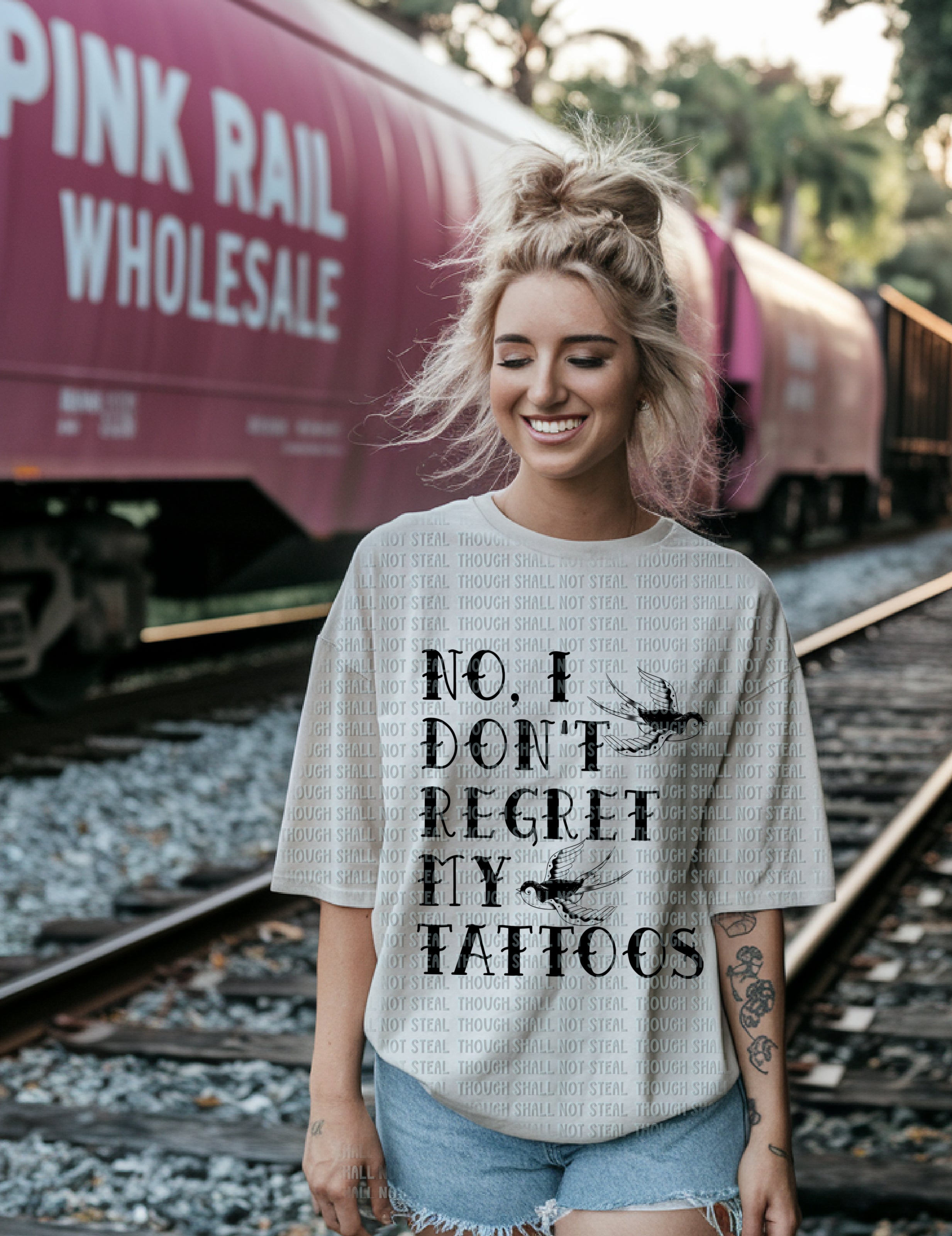 U-91 No I don_t regret my Tattoos DTF TRANSFER ONLY