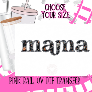 UV-45 Mama Halloween Embroidery UV DTF Transfer ONLY - Select Size