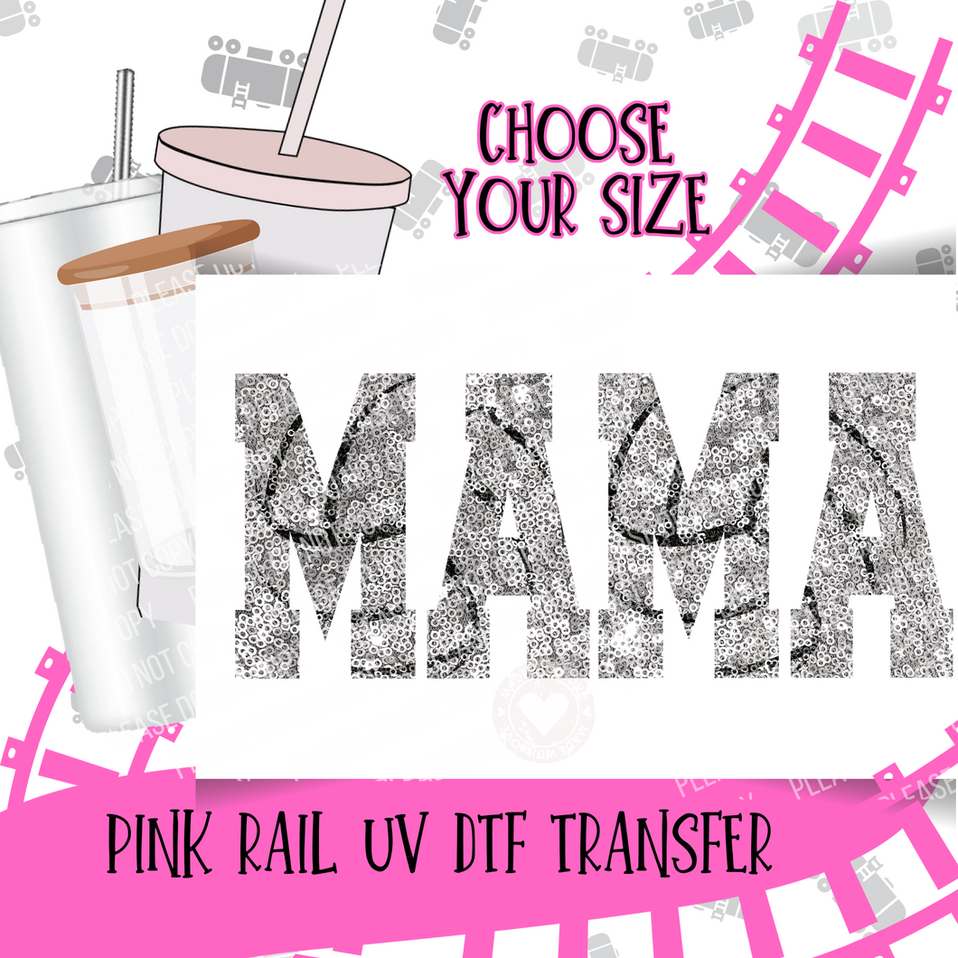 UV-73 MAMA Sequin Volleyball UV DTF Transfer ONLY - Select Size