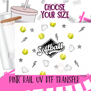 UV-76 Softball White UV DTF Transfer ONLY - Select Size (Copy)