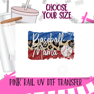 UV-83 Baseball Mama Cheetah UV DTF Transfer ONLY - Select Size