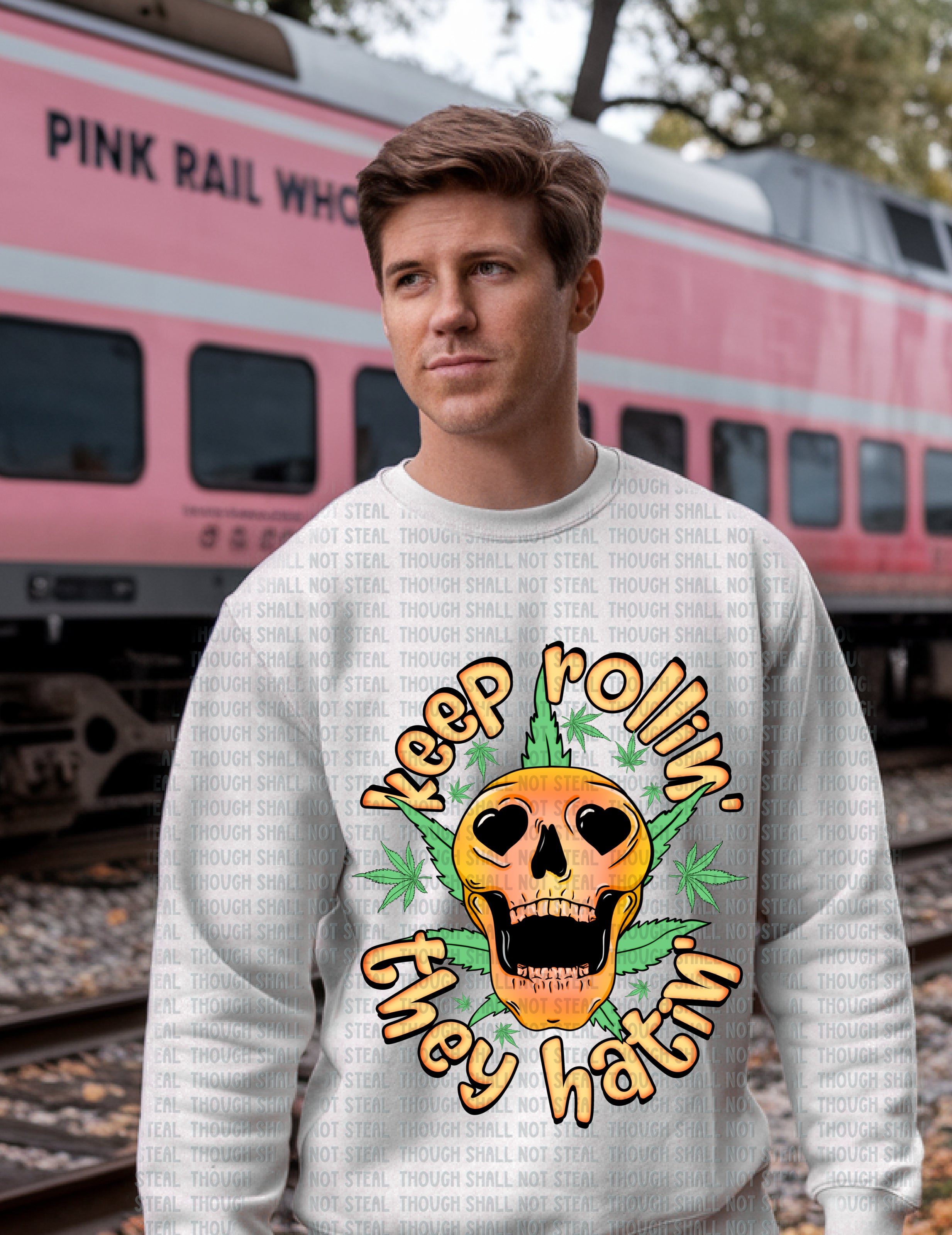 W-21 A Masculine - Keep Rollin_, They Hatin_  DTF Transfer Only