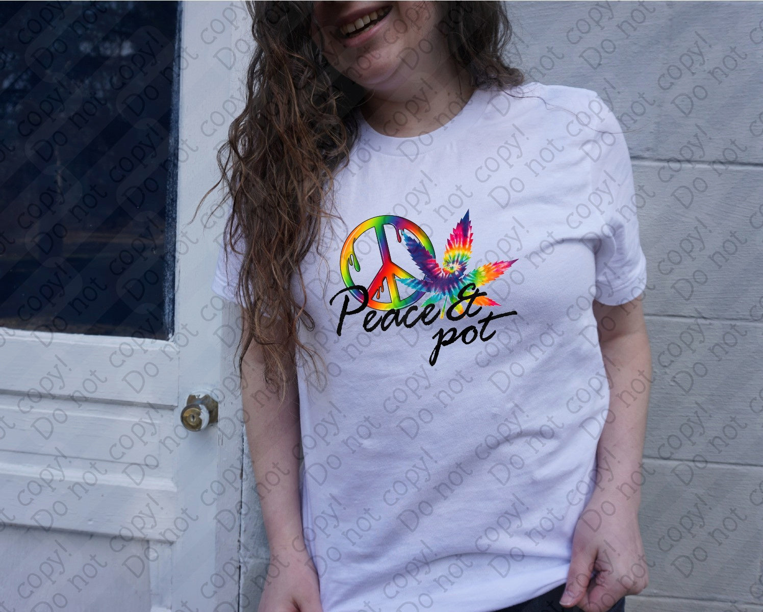 W-28 Peace and Pot Tie Dye Completed Tee