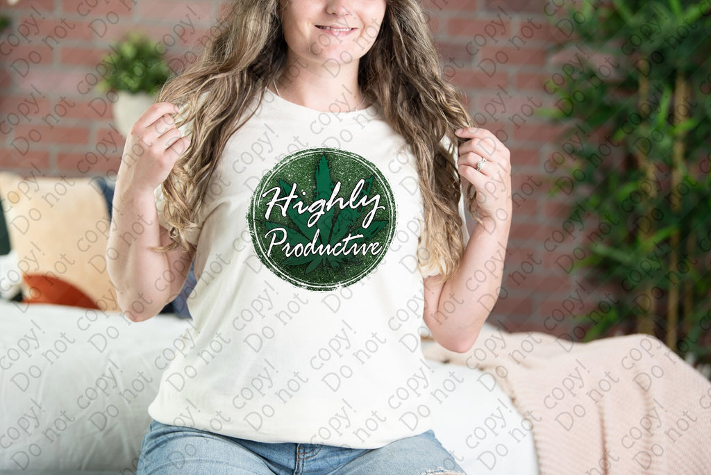 W-34 Highly Productive with Pot Flower Completed Tee