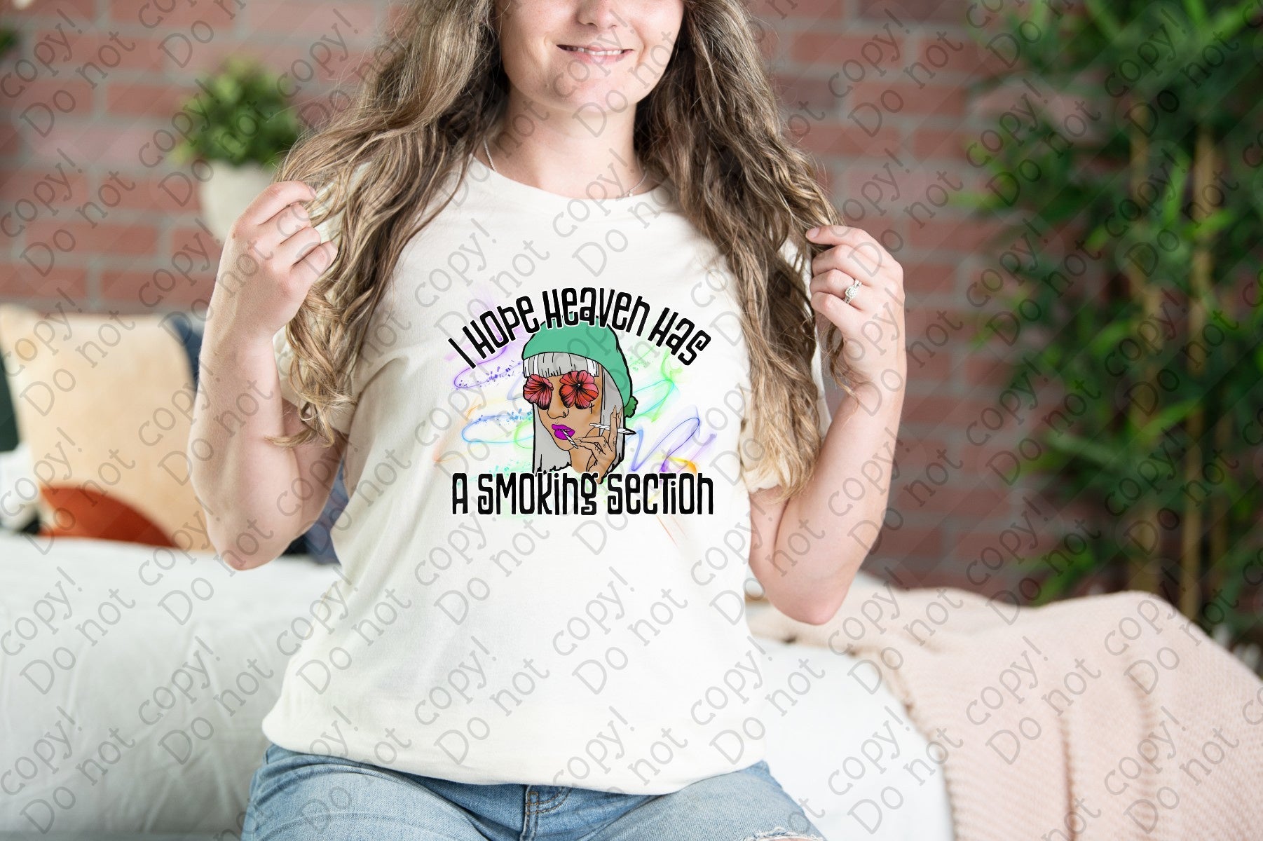 W-36 I Hope Heaven Has a Smoking Section Completed Tee