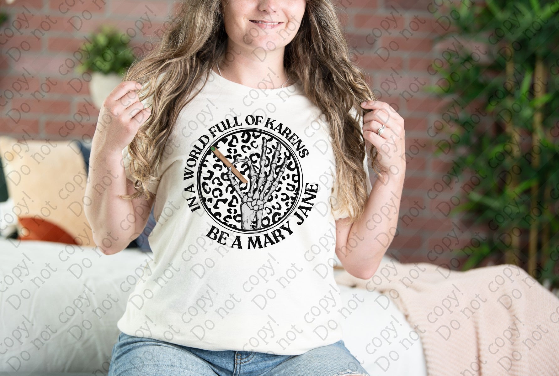 W-38 In a World Full of Karens, Be a Mary Jane Black White Cheetah Completed Tee