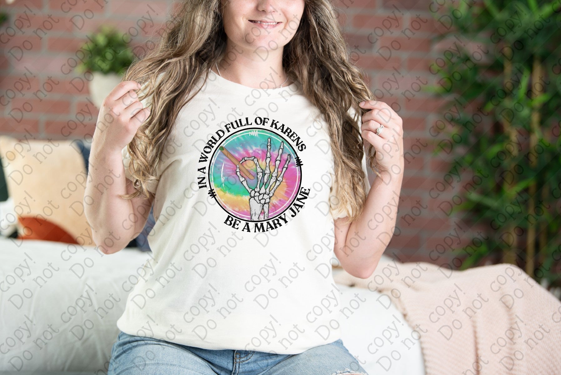 W-39 In a World Full of Karens, Be a Mary Jane Rainbow Tie Dye DTF Transfer Only