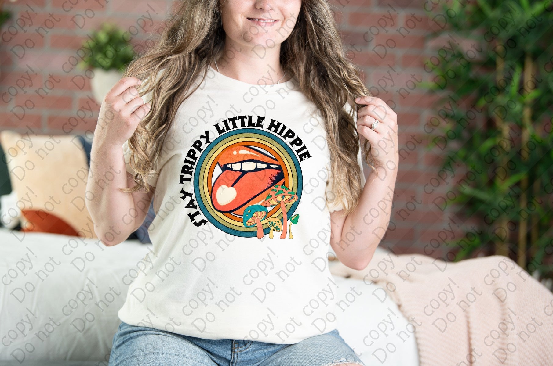 W-47 Stay Trippy Little Hippie DTF Transfer Only