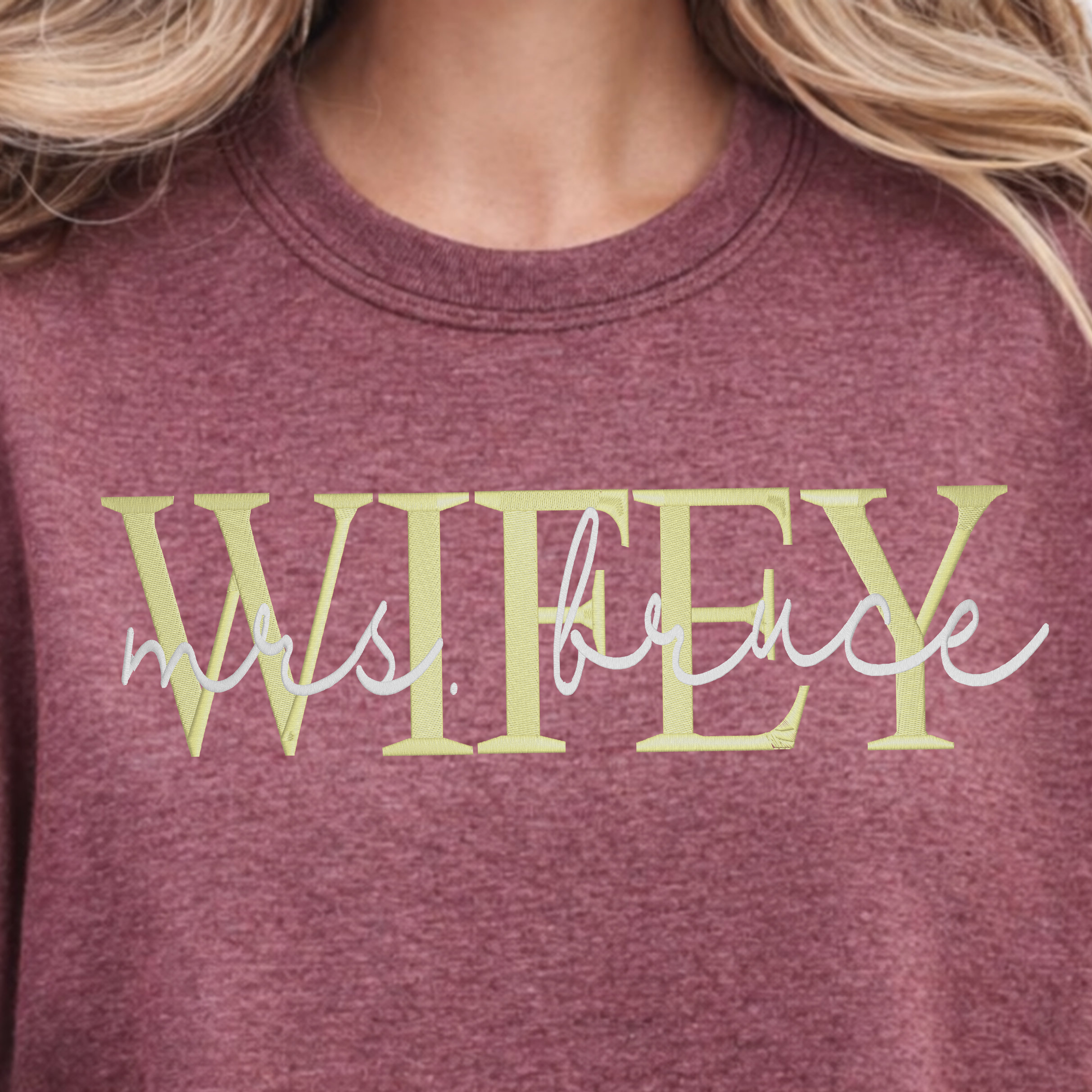 WIFEY Personalized Embroidery Shirt