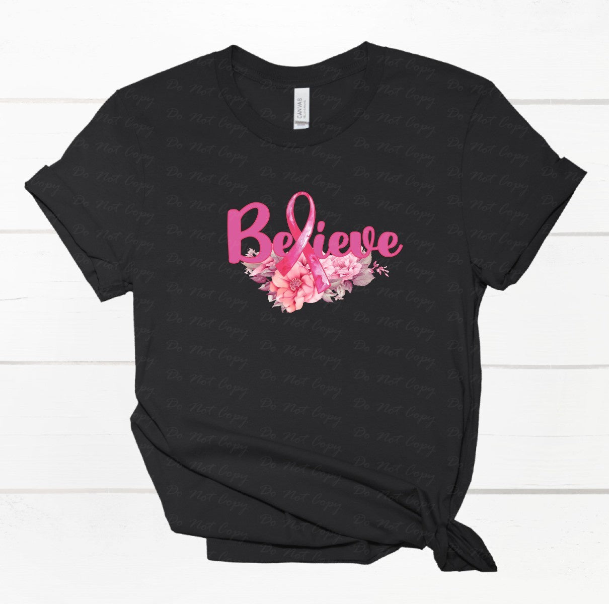 45-78 Believe Pink Ribbon DTF TRANSFER ONLY