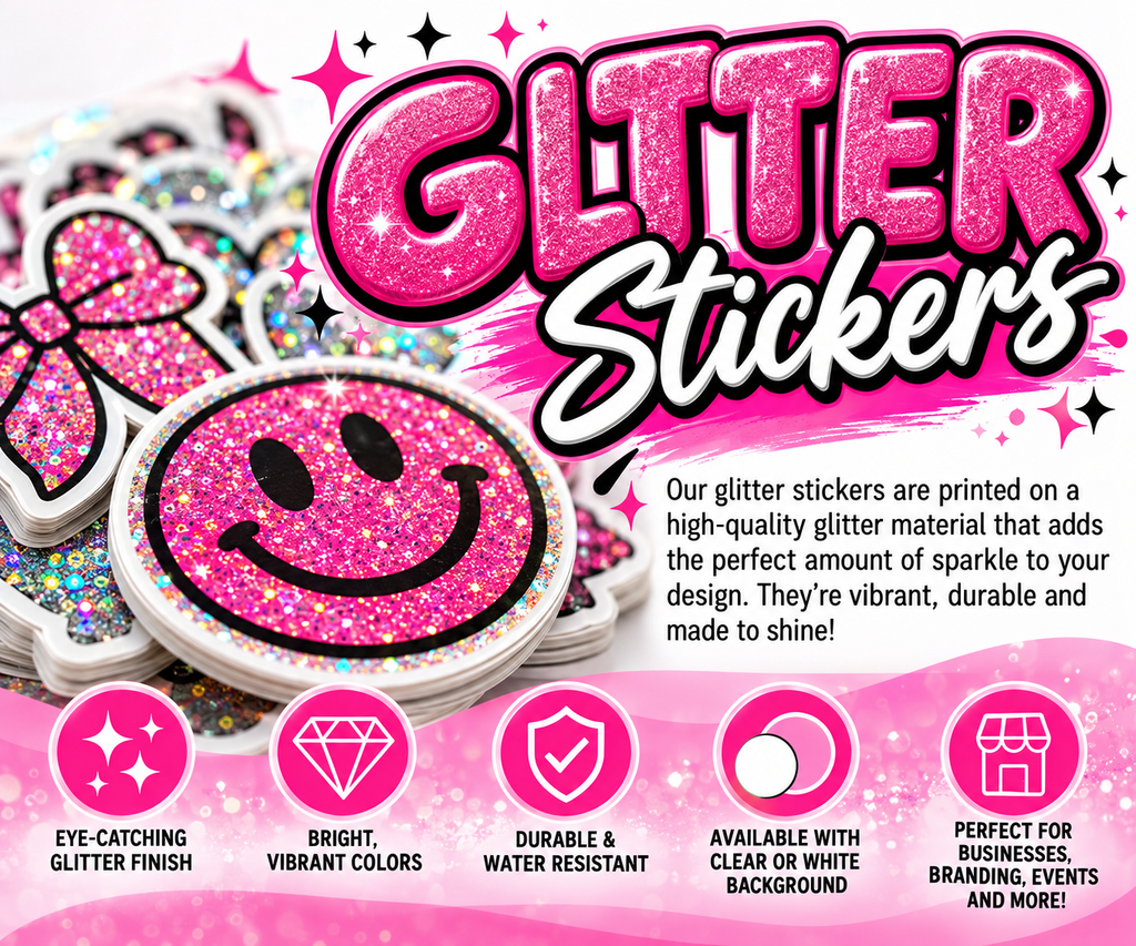 ✨ Custom Glitter Stickers