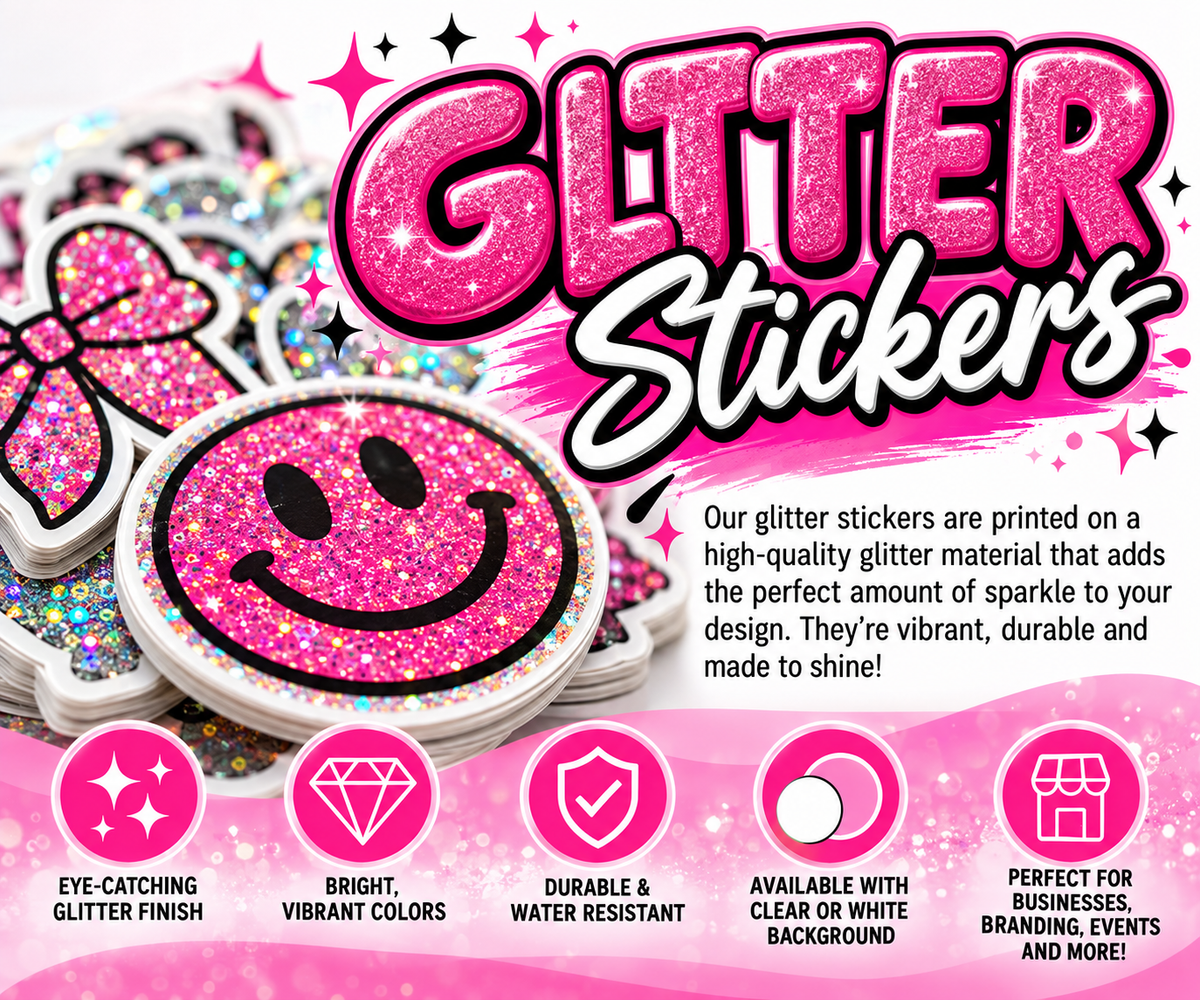 ✨ Custom Glitter Stickers