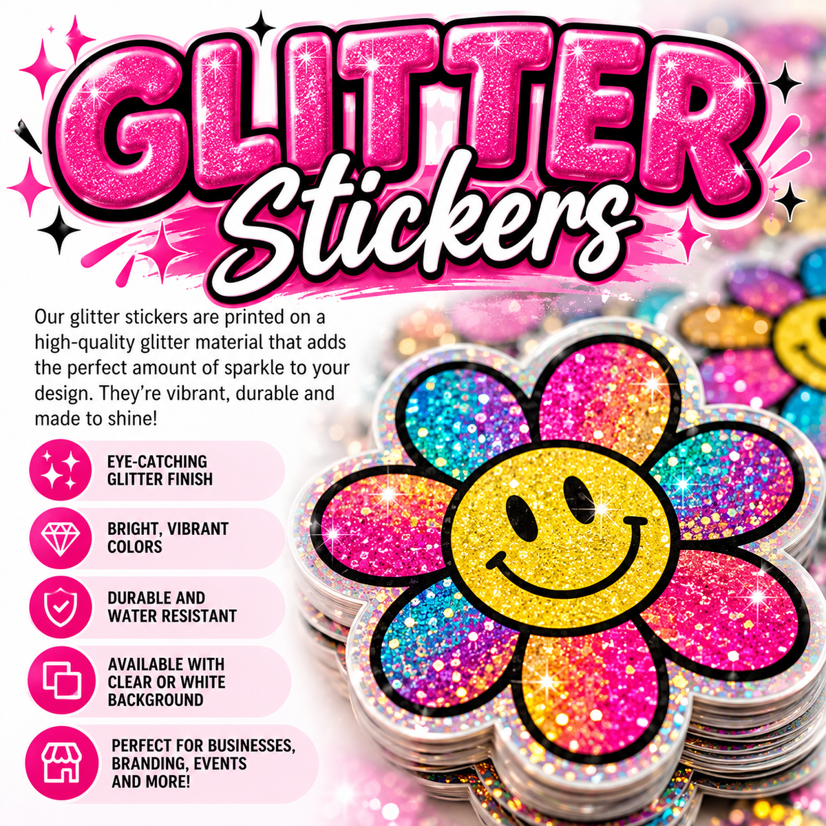 ✨ Custom Glitter Stickers