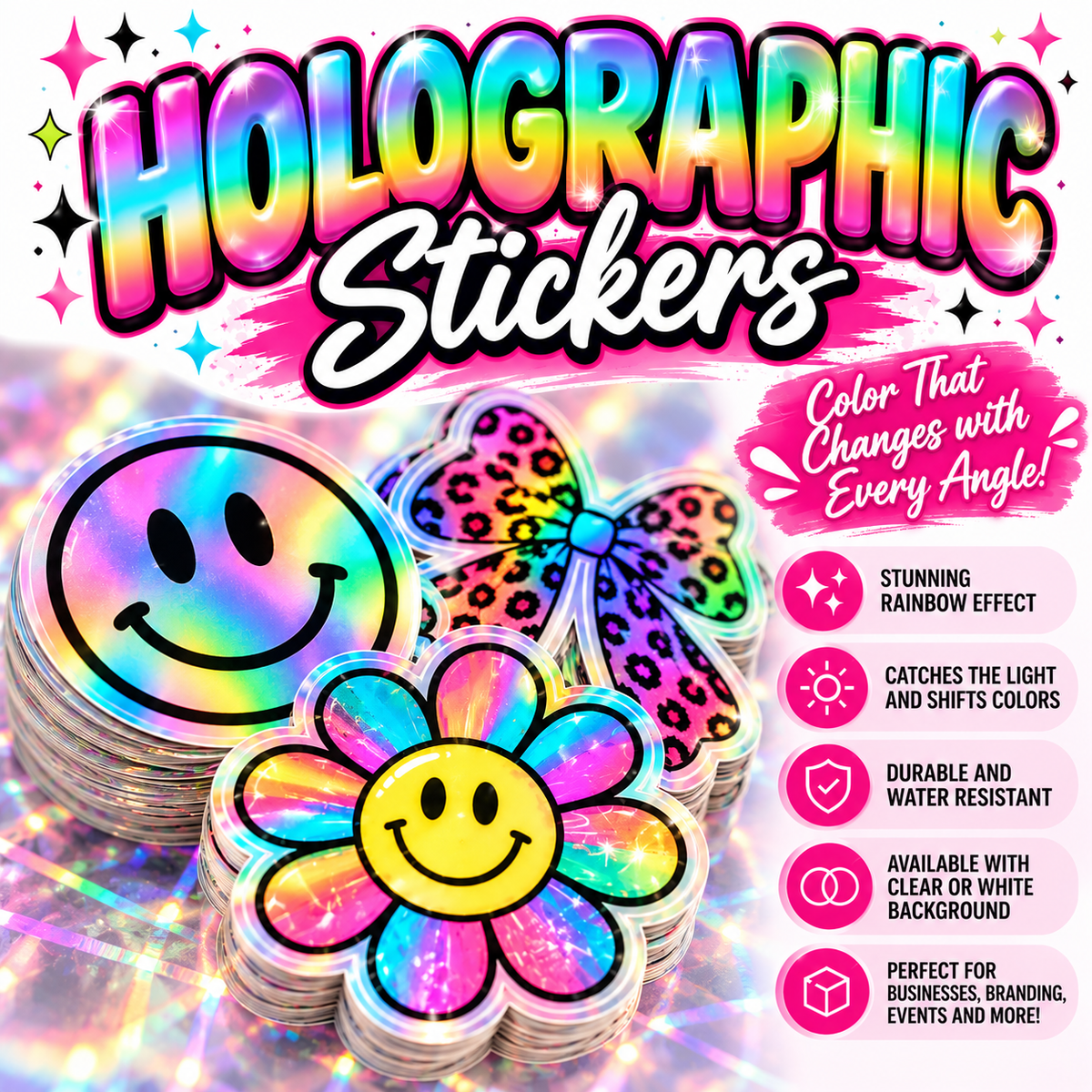 ✨ Custom Holographic Stickers