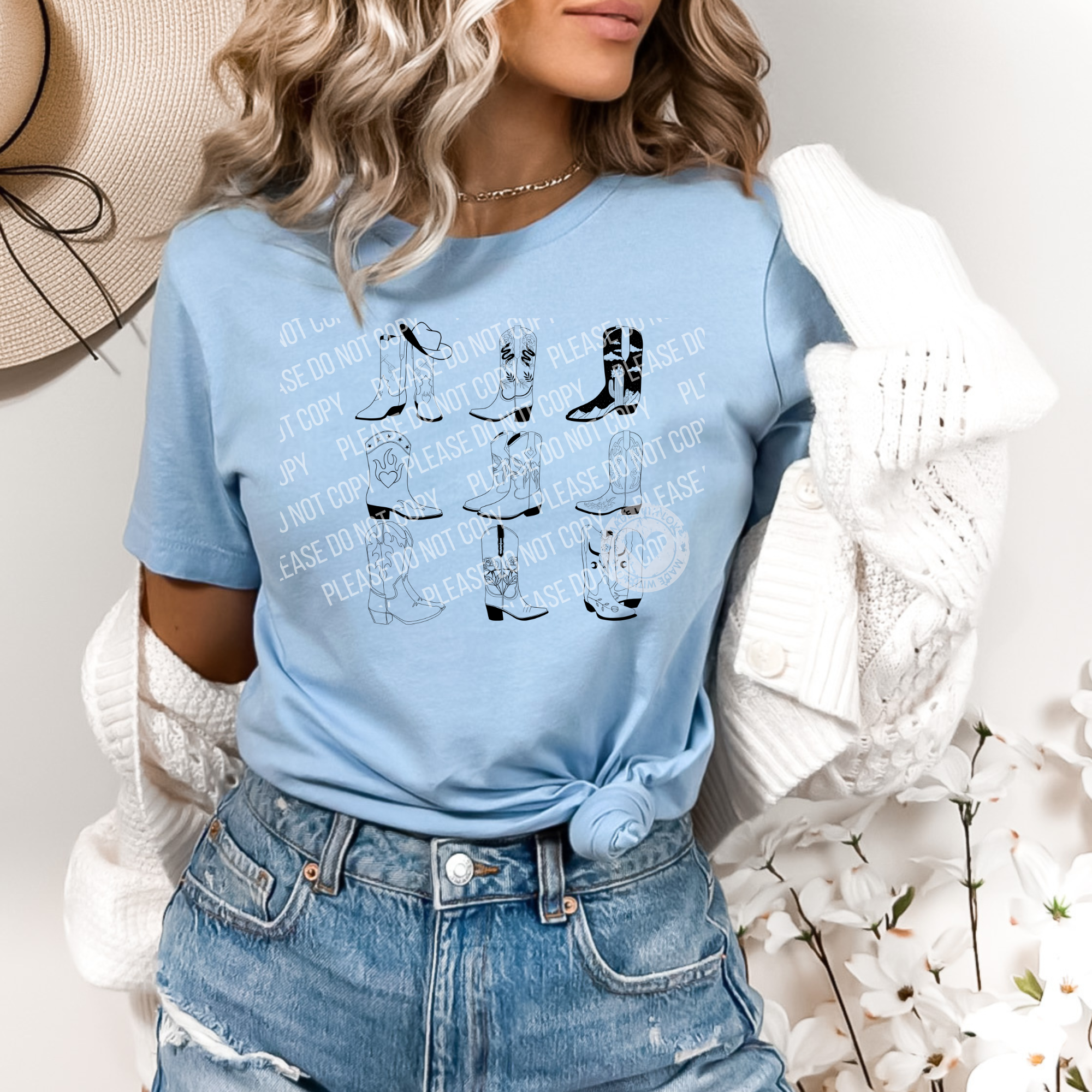 N-07 Cowboy Boots DTF TRANSFER ONLY