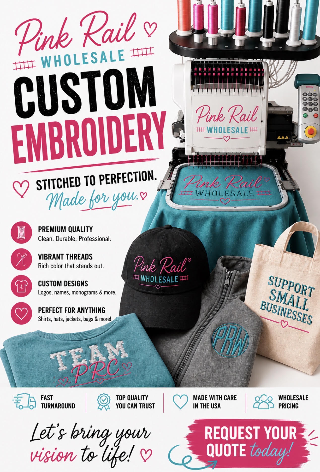 CUSTOM EMBROIDERY QUOTE ONLY