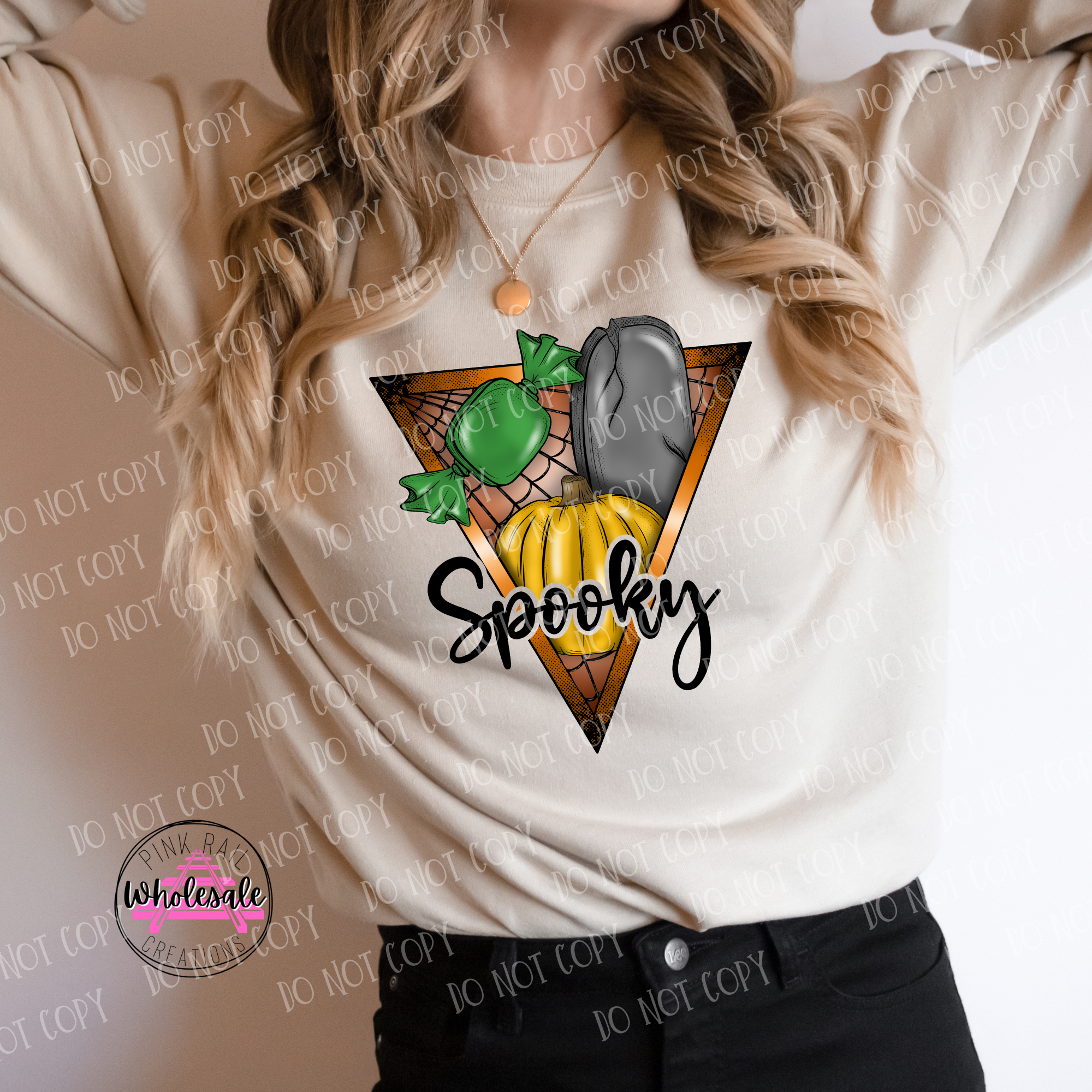 10-61 Spooky Halloween Triangle   DTF TRANSFER ONLY