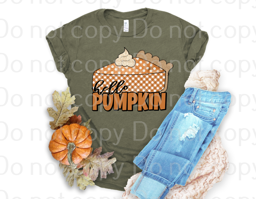 11-07 Hello pumpkin pie polka dot Thanksgiving DTF TRANSFER ONLY