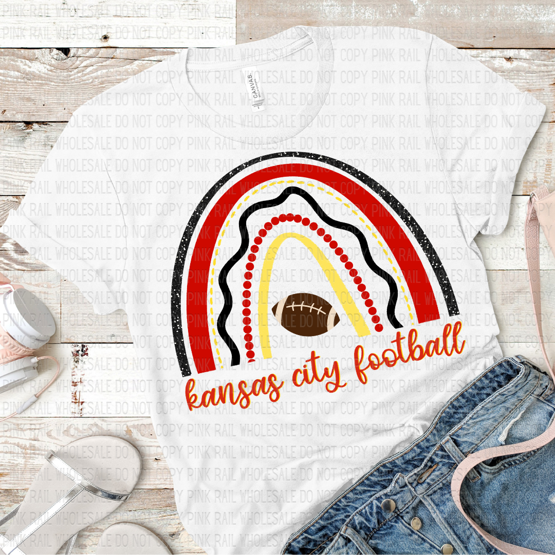 30-17 KC Football Rainbow DTF TRANSFER ONLY