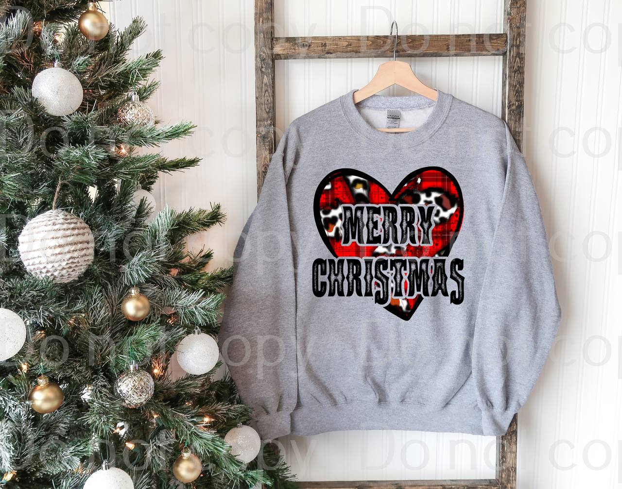 12-13 Merry Christmas heart DTF TRANSFER ONLY