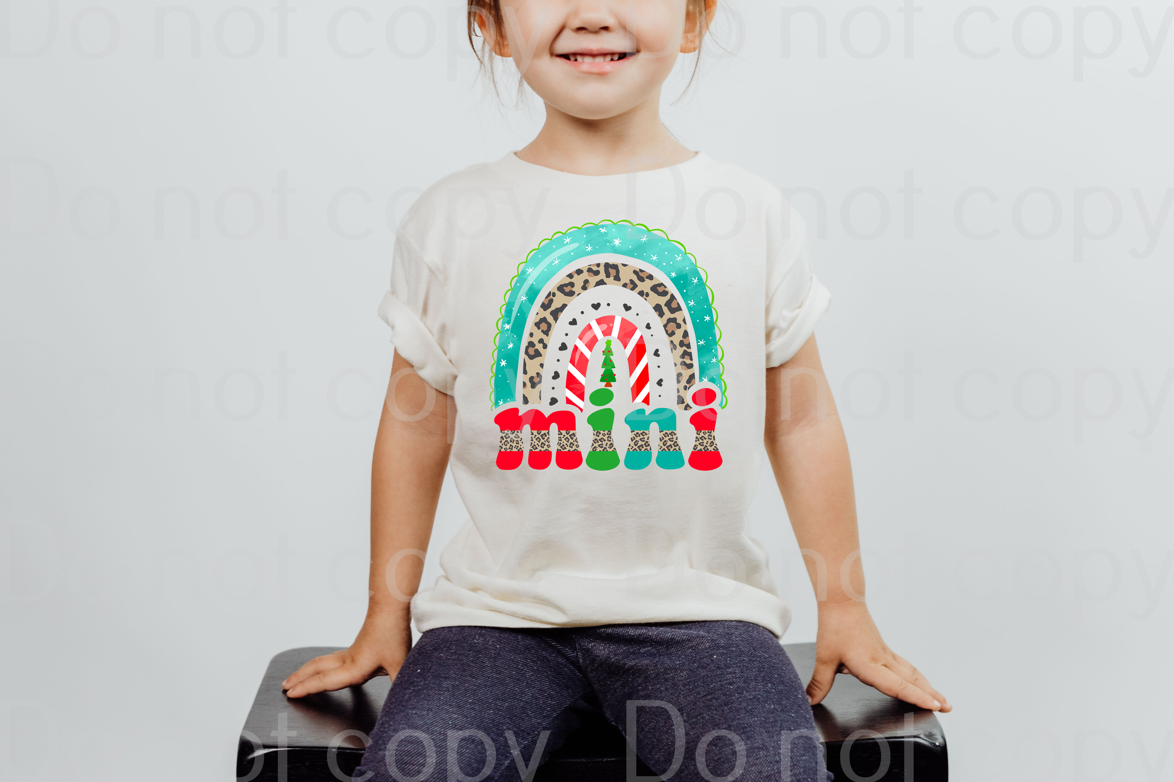 12-05 Mini Christmas rainbow DTF TRANSFER ONLY