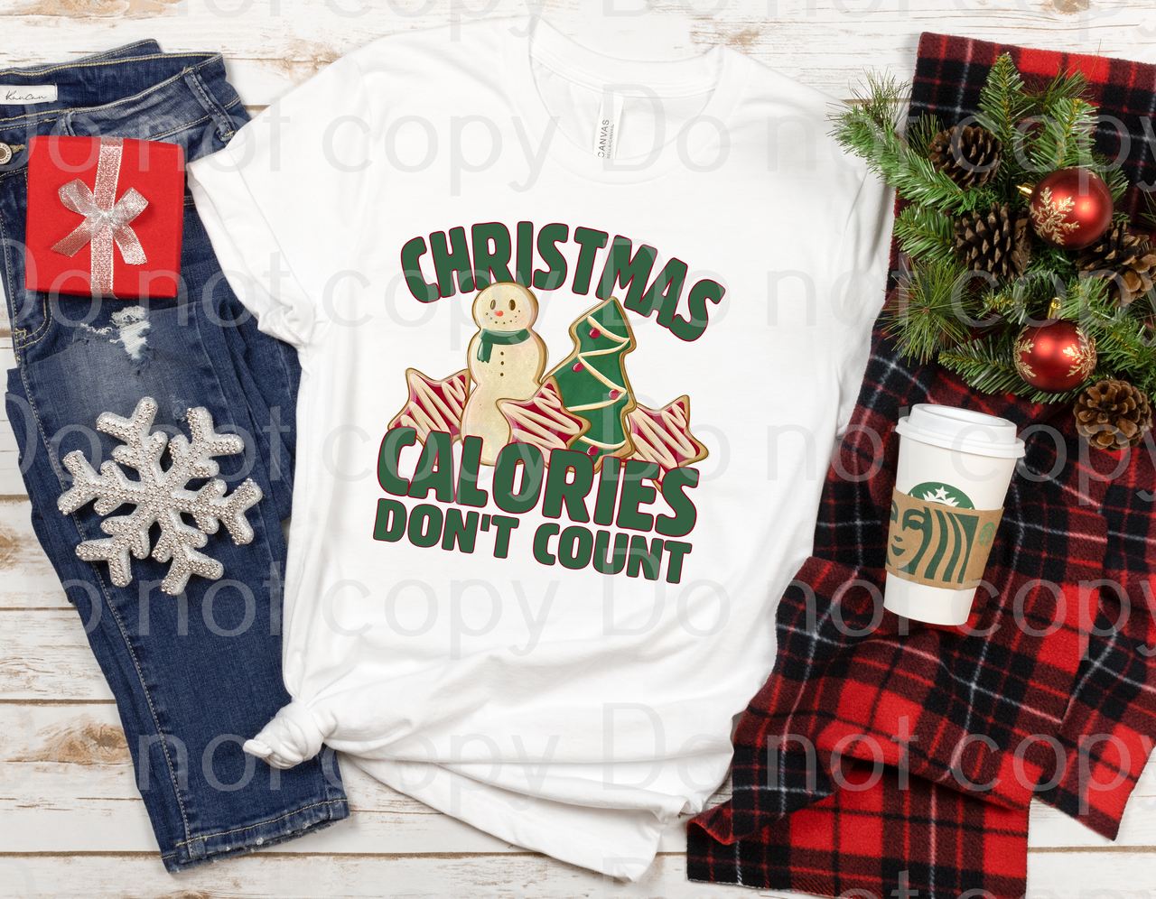 12-61 Christmas calories don't count DTF TRANSFER ONLY
