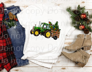 12-49 Christmas tractor DTF TRANSFER ONLY